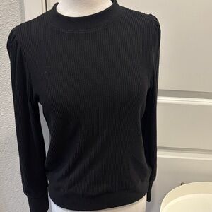 GUC J. Crew Black Ribbed Long Sleeve Sweater